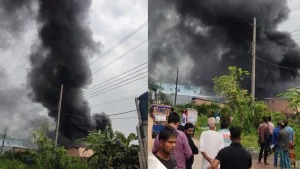 ডেমরায় প্যাকেজিং কারখানায় ভয়াবহ অগ্নিকাণ্ড